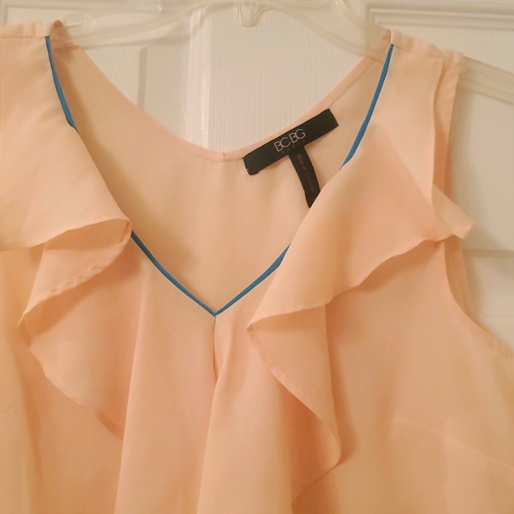 BCBG Peach Ruffle Top - Picture 2 of 3